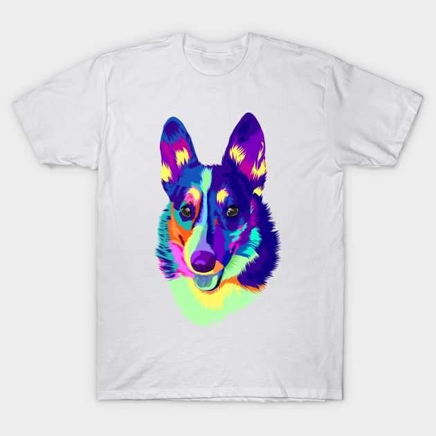 Colorful funny dog T-Shirt by Fadmel